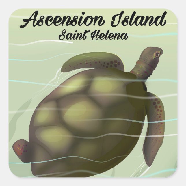 Ascension Island Sea Turtle Square Sticker (Front)