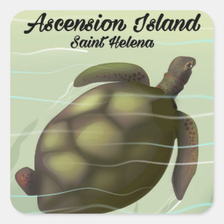 Ascension Island Sea Turtle Square Sticker