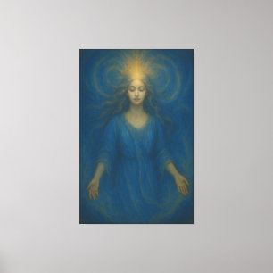 Ascension Light Goddess – Golden Awakening Spirit Canvas Print