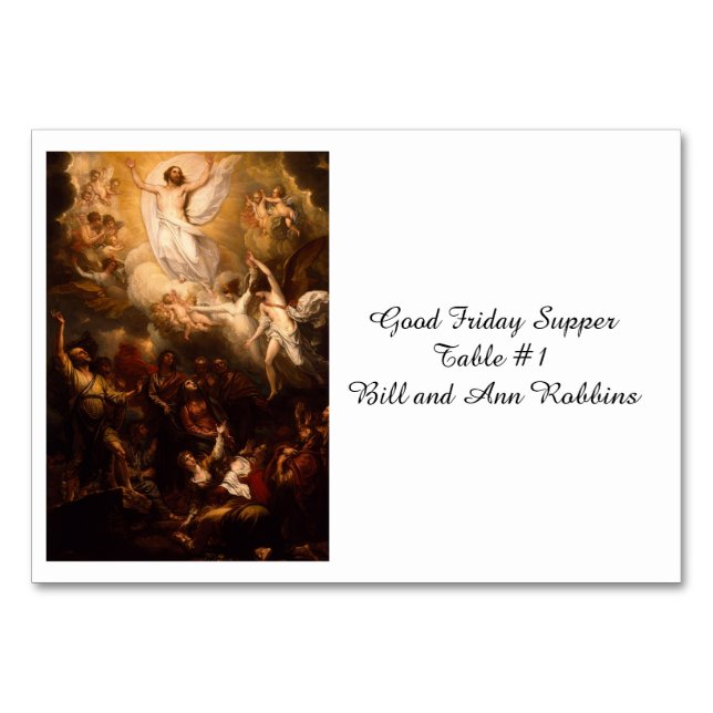 Ascension of Christ with Angels Table Number (Front)