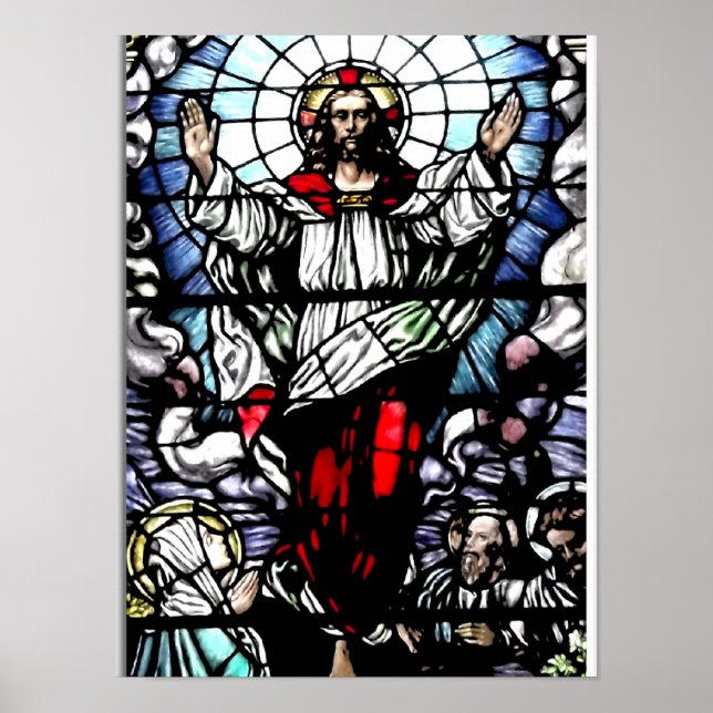 Ascension of Jesus stained glass window Poster (Front)