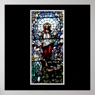 Ascension of Jesus stained glass window Poster