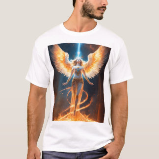 Ascension of the Spirit: Flames of Light and Angel T-Shirt