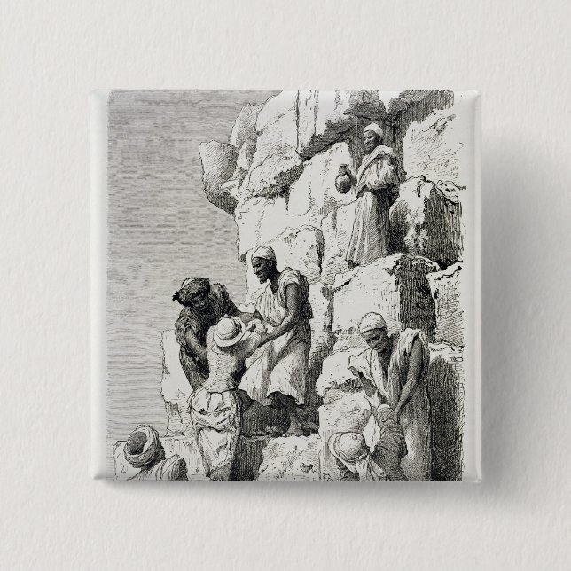Ascent of the Great Pyramid, 19th century 15 Cm Square Badge (Front)