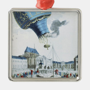 Ascent of the Montgolfier brothers hot-air balloon Metal Tree Decoration