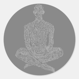 Ascetic (asphalt w/ grey) classic round sticker