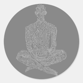 Ascetic (asphalt w/ grey) classic round sticker