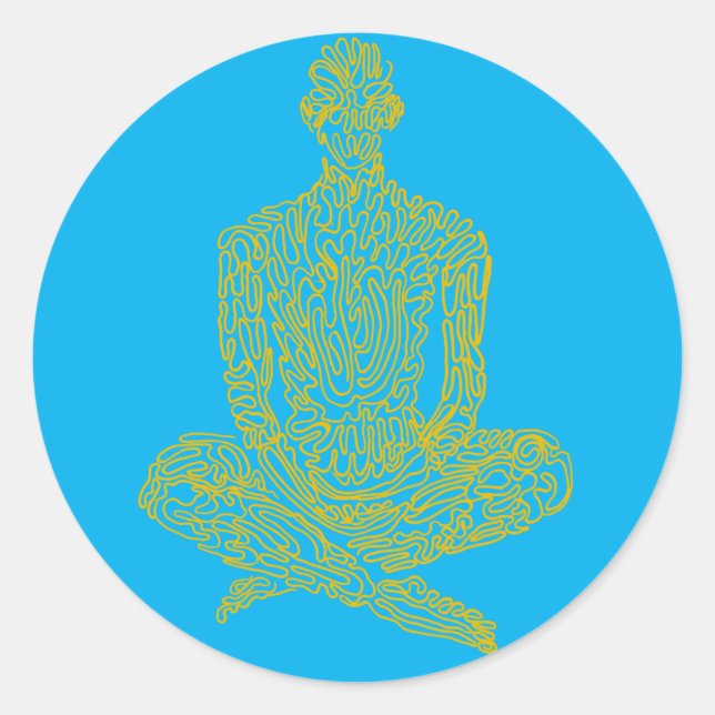 Ascetic (baby w/ yellow) classic round sticker (Front)