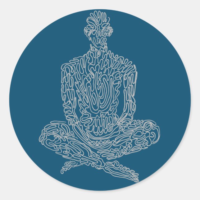 Ascetic (navy w/ grey) classic round sticker (Front)