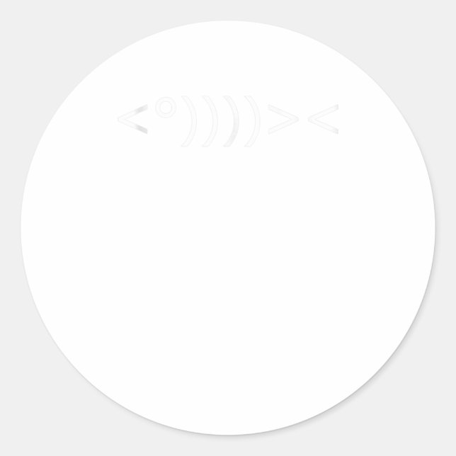 ASCII Art Fish Nerd Fisher Fishing Geek PC Funny Classic Round Sticker (Front)