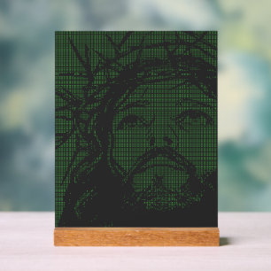 ASCII Art Jesus Crown Of Thorns John 19:30 Acrylic Sign