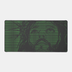 ASCII Art Jesus Crown Of Thorns John 19:30 Desk Mat