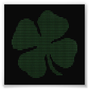 Ascii Art Shamrock Four Leaf Clover Photo Print