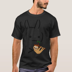 Ascii Bunny Rabbit Holding A Sloth T-Shirt