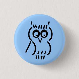 ASCII Owl 3 Cm Round Badge