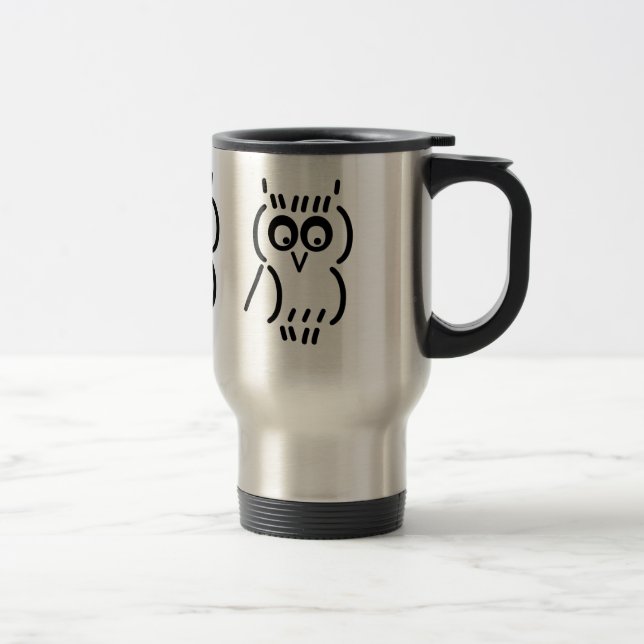 ASCII Owl Travel Mug (Right)