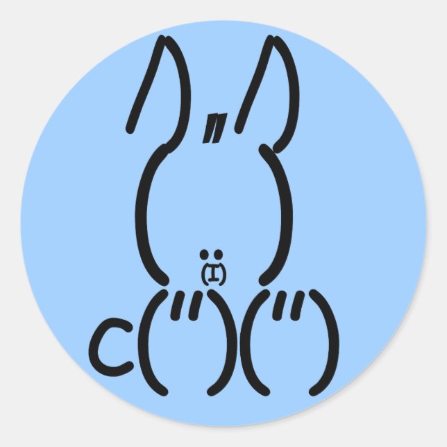 ASCII Rabbit Classic Round Sticker (Front)