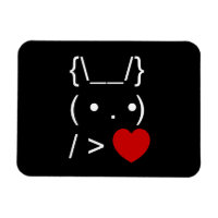 ASCII Text Art Bunny Rabbit Give Heart