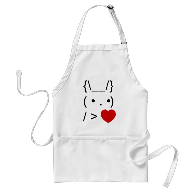 ASCII Text Art Bunny Rabbit Give Heart Standard Apron (Front)