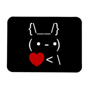 ASCII Text Art Bunny Rabbit Take Heart Back Magnet