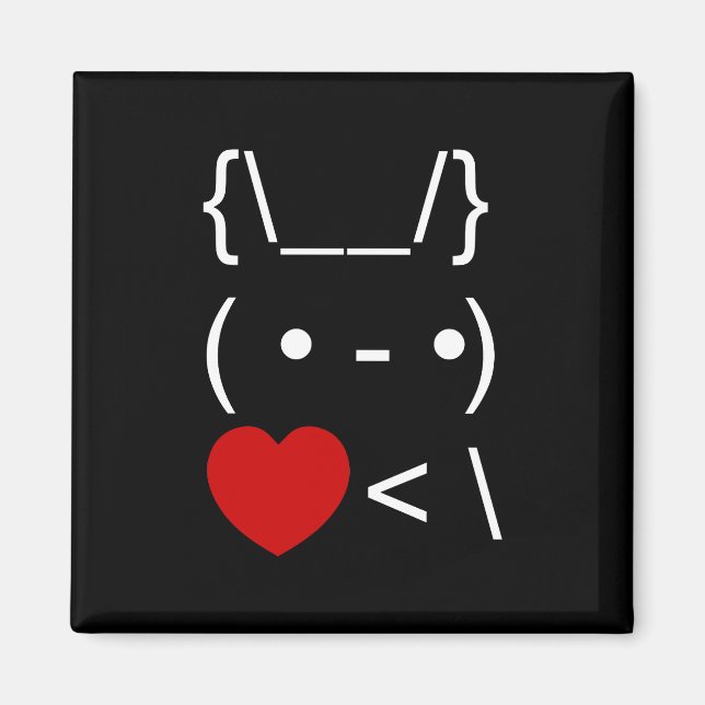 ASCII Text Art Bunny Rabbit Take Heart Back Magnet (Front)