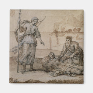 Asclepius Reviving Hippolytus (pen & ink, wash and Magnet