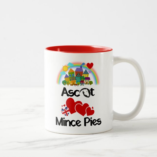Ascot, Berkshire UK Loves Mince Pies Two-Tone Coffee Mug (Right)