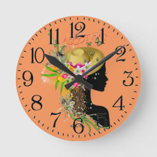 Ascot Ladies Hat Design Round Clock