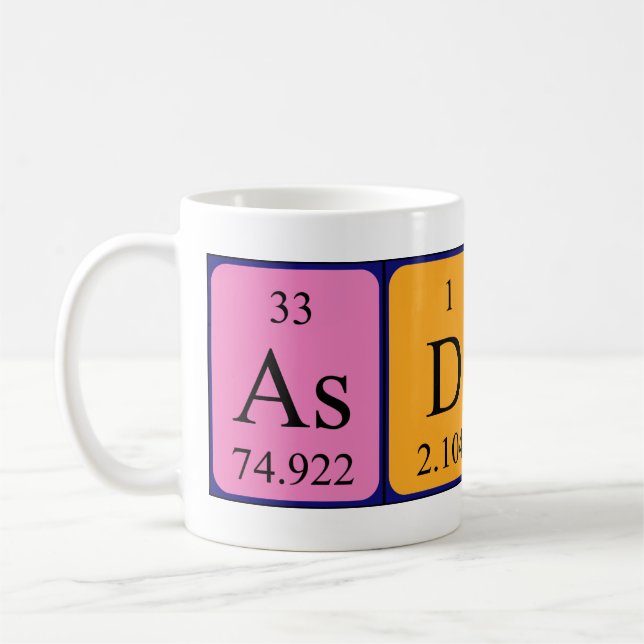 Asdis periodic table name mug (Left)