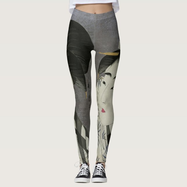 Ase O Fuku Onna Japanese Art leggings (Front)