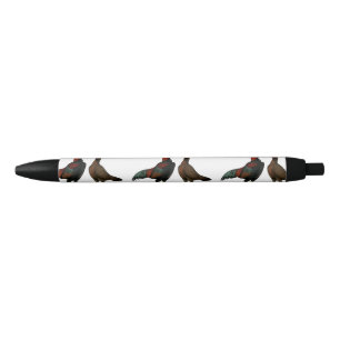 Aseel Black Red Chickens Ink Pen