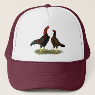 Aseel Black Red Chickens Trucker Hat