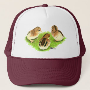 Aseel Black Red Chicks Trucker Hat
