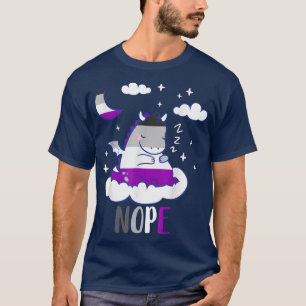 Aseual Cute Dragon Nope Ace Sleep Night LGBQA Aseu T-Shirt