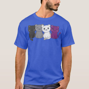 Aseual Flag Pride LGBTQ Cats Aseual cat T-Shirt
