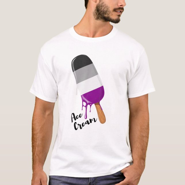 Asexual Ace Cream Asexual Ace Flag Ally Asexual Pr T-Shirt (Front)