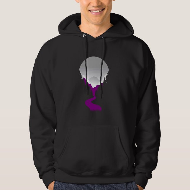 Asexual Ace Pride Flag Sunset Asexuality Demisexua Hoodie (Front)