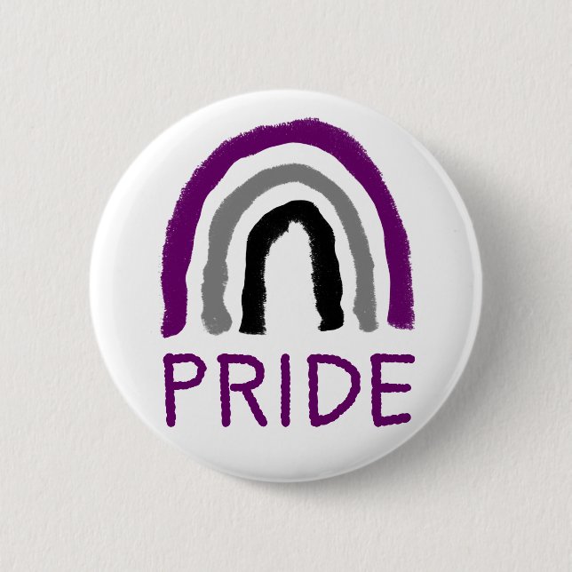 Asexual Ace Pride Painted Crayon Rainbow 6 Cm Round Badge (Front)
