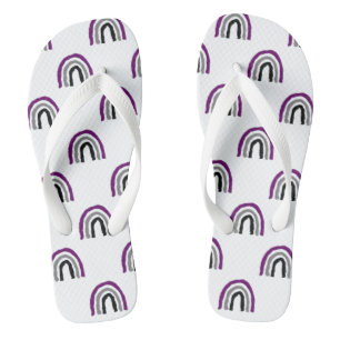 Asexual Ace Pride Painted Crayon Rainbow Flip Flops