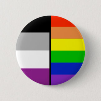 Asexual and Rainbow Flags Badge
