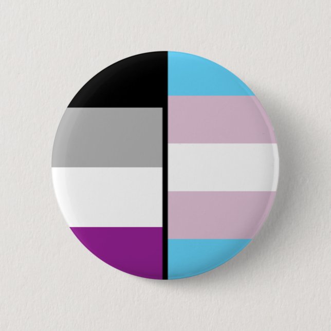 Asexual and Trans Flag badge (Front)