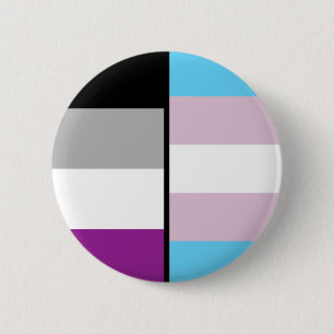 Asexual and Trans Flag badge