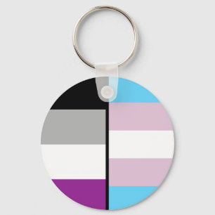 Asexual and Trans Flag Key Chain