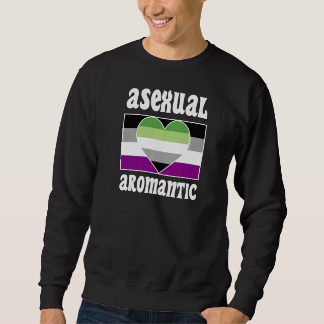 Asexual Aromantic Pride Flag Cute  Ace Aesthetic Sweatshirt (Front)