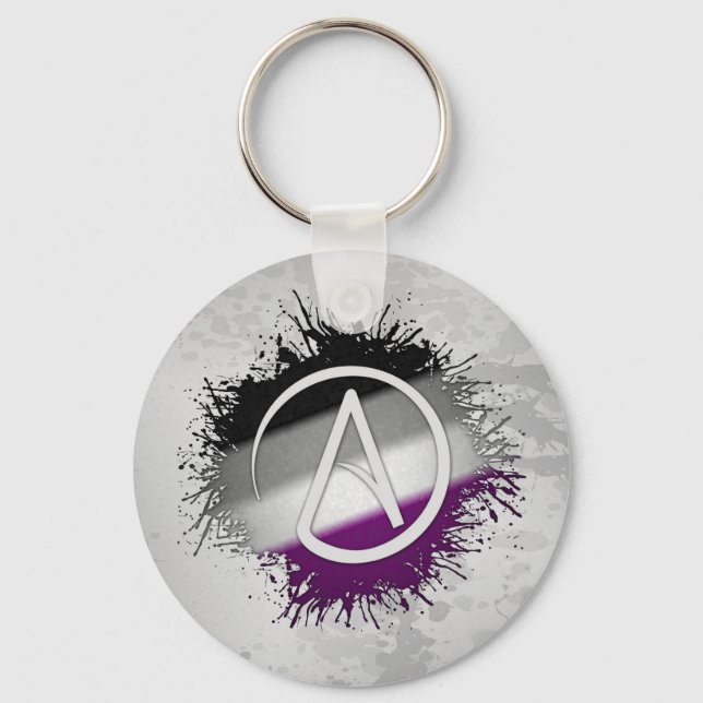 Asexual Atheist Symbol Key Ring (Front)