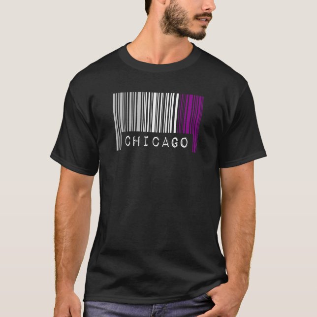 Asexual Barcode Pride Chicago Illinois Cute Ace Ae T-Shirt (Front)