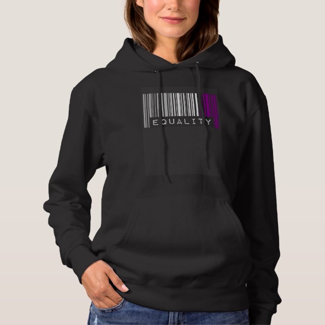 Asexual Barcode Pride Equality Cute Ace Aesthetic  Hoodie (Front)