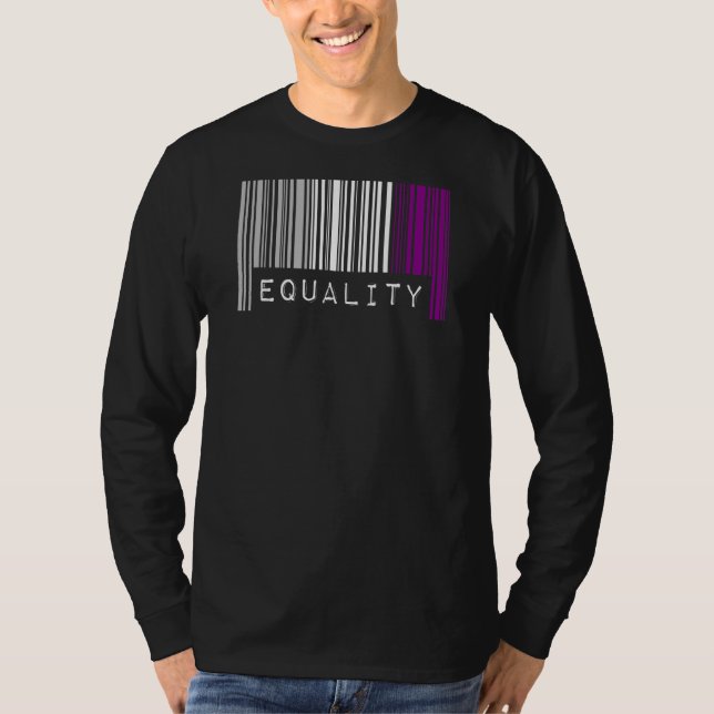 Asexual Barcode Pride Equality Cute Ace Aesthetic  T-Shirt (Front)