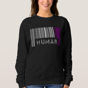 Asexual Barcode Pride Human Cute Ace Aesthetic LGB Sweatshirt