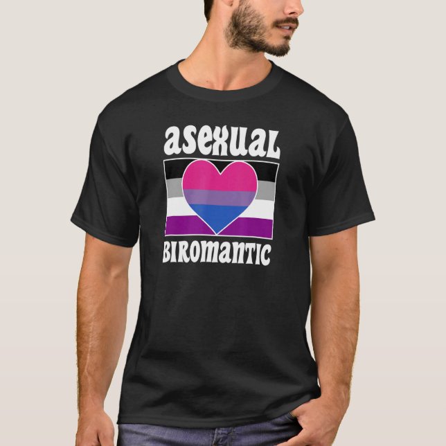 Asexual Biromantic Pride Flag Cute  Ace Aesthetic T-Shirt (Front)